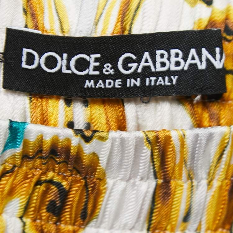 Pre Owned Dolce & Gabbana Multicolor Majolica Printed Silk Trousers S