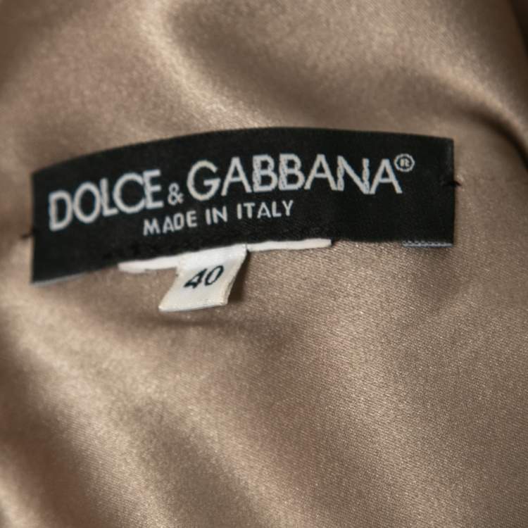 Pre Owned Dolce & Gabbana Navy Blue Floral Printed Cotton Midi Dress S