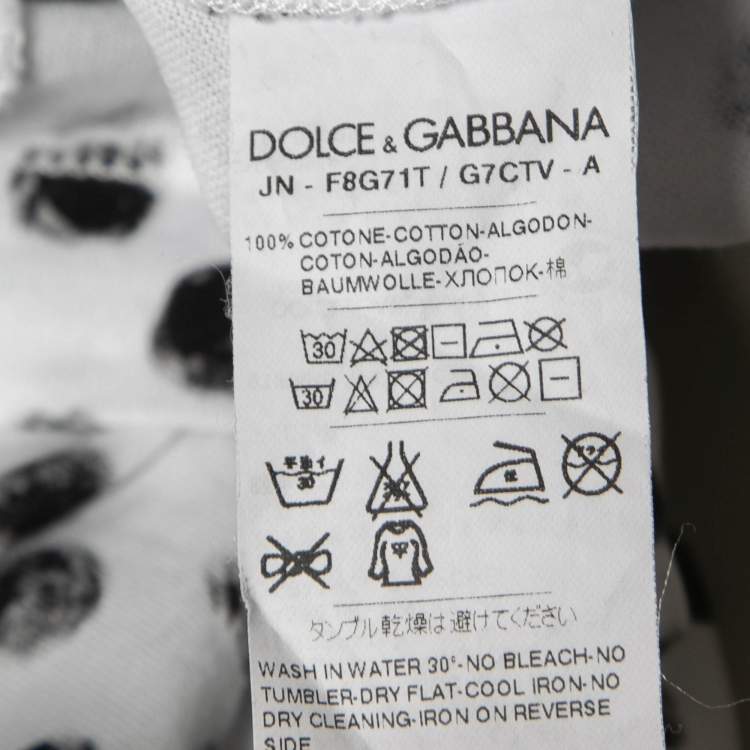 Pre Owned Dolce & Gabbana White Polka Dot Print Cotton Tank Top S