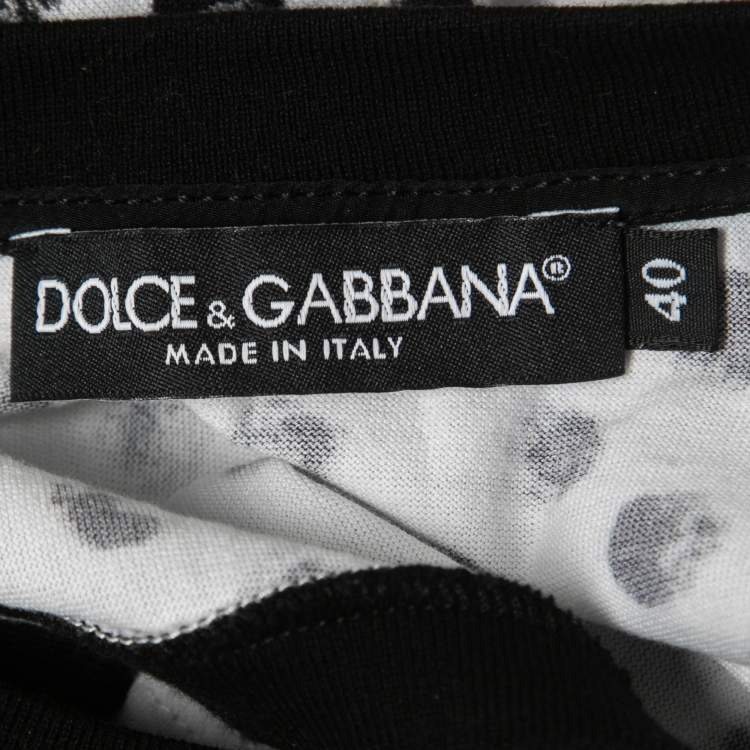 Pre Owned Dolce & Gabbana White Polka Dot Print Cotton Tank Top S