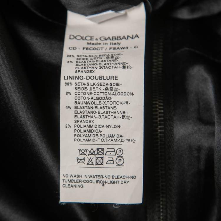 Pre Owned Dolce & Gabbana Black Miss Sicily Bag Printed Silk Midi Dress S
