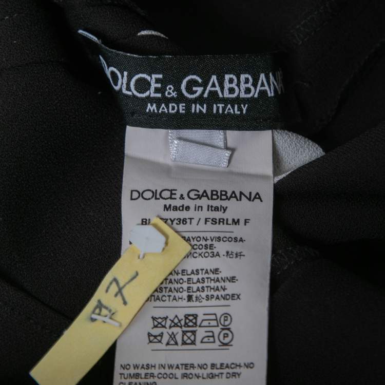 Pre Owned Dolce & Gabbana Black Polka Dot Print Crepe Blouse S