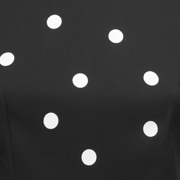 Pre Owned Dolce & Gabbana Black Polka Dot Print Crepe Blouse S