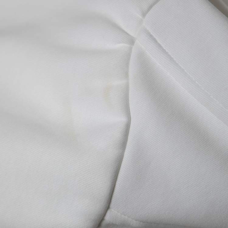 Pre Owned Dolce & Gabbana White Cotton Bustier Detail Crew Neck T-Shirt L