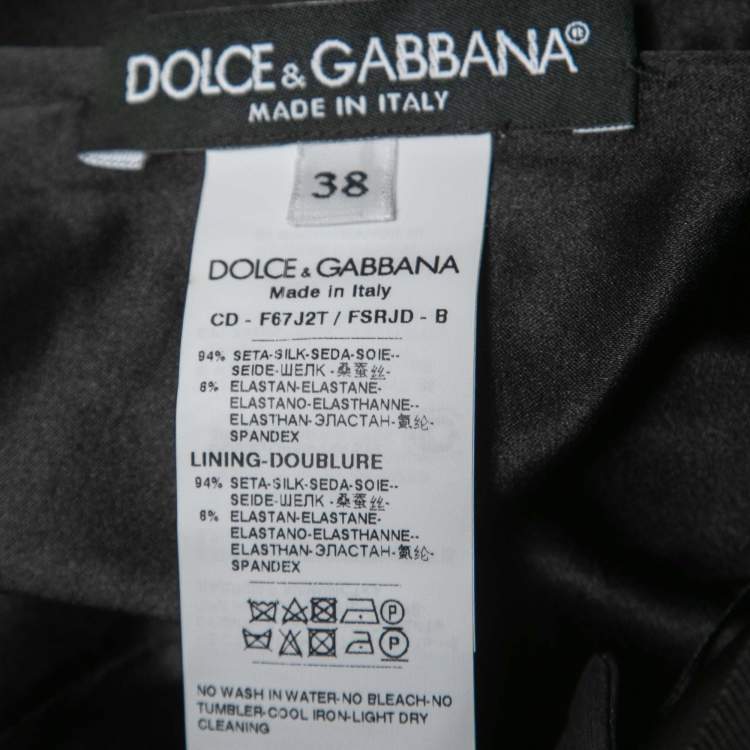 Pre Owned Dolce & Gabbana Black Sacred Hearts Printed Silk Midi Dress S