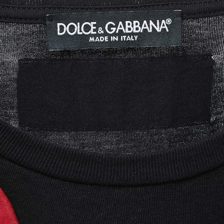 مملوكة مسبقًا Dolce & Gabbana Black Logo Detail Cotton Crew Neck T-Shirt XS