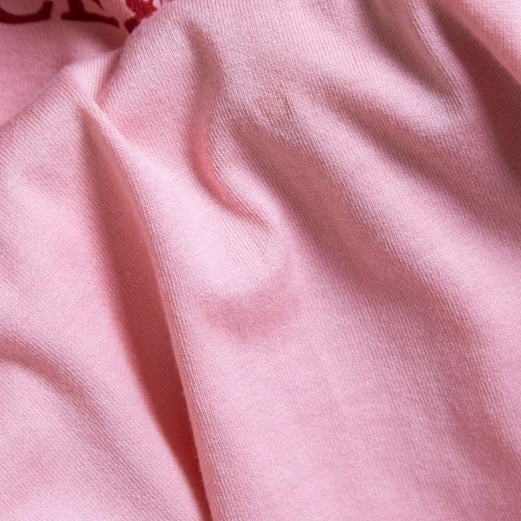 Pre Owned Dolce & Gabbana Pink Fashion Devotion Print Cotton Crew Neck T-Shirt XS