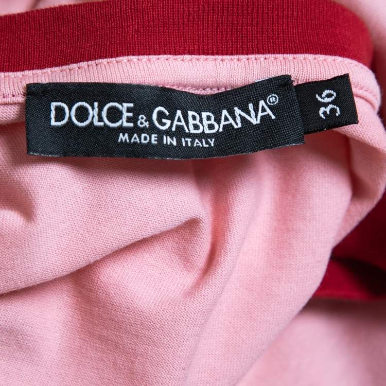 Pre Owned Dolce & Gabbana Pink Fashion Devotion Print Cotton Crew Neck T-Shirt XS