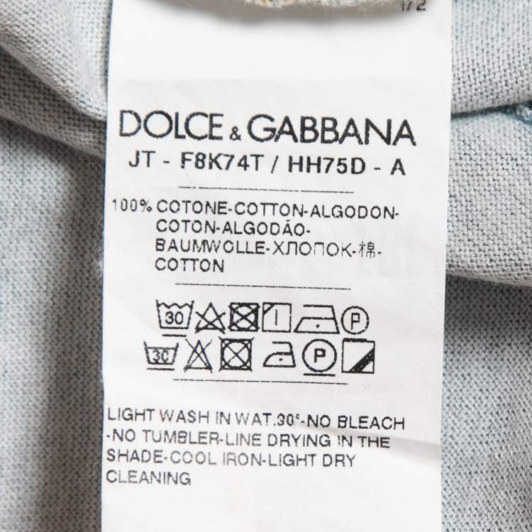 Pre Owned Dolce & Gabbana Grey Angel Print Cotton Crew Neck T-Shirt XS