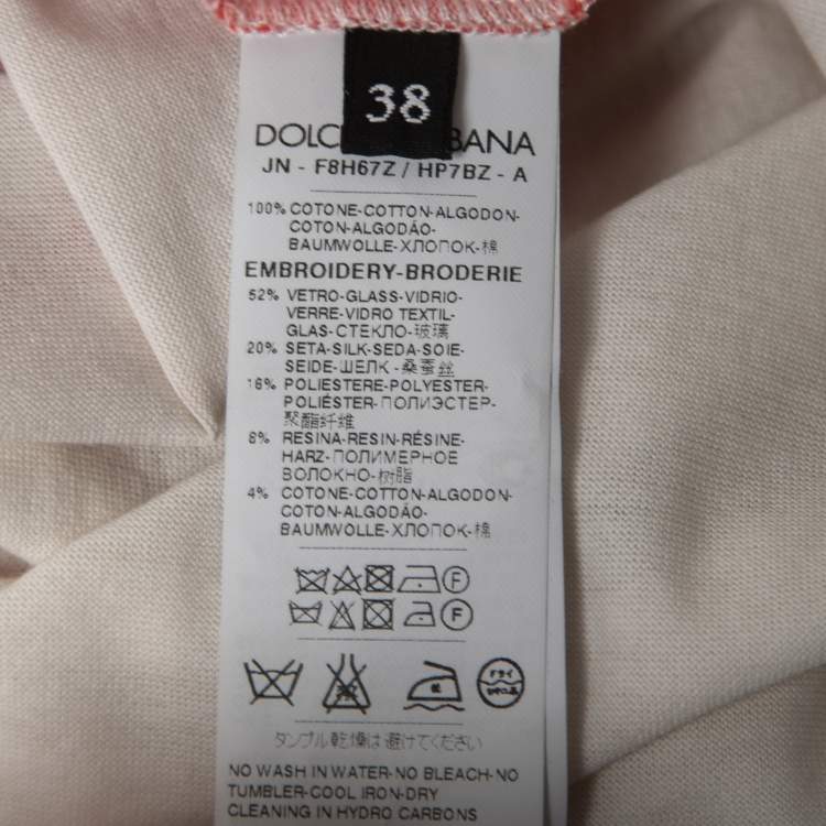 Pre Owned Dolce & Gabbana Red Let's Dance Printed Cotton Sleeveless T-Shirt S
