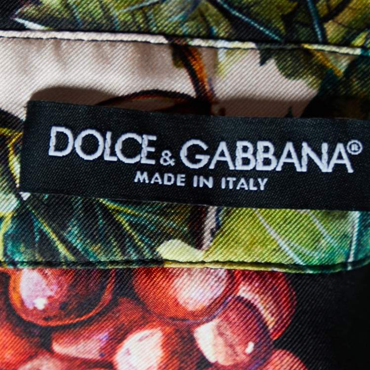 Pre Owned Dolce & Gabbana Multicolor Grape Printed Silk Shirt S