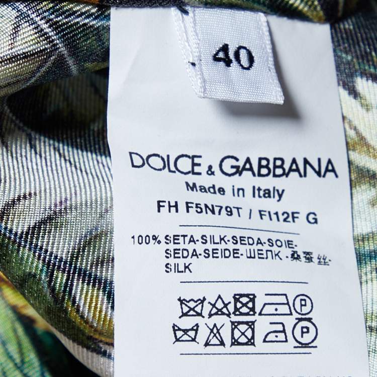 Pre Owned Dolce & Gabbana Multicolor Grape Printed Silk Shirt S