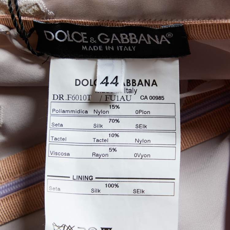 Pre Owned Dolce & Gabbana Light Purple & Pink layered Silk Satin & Lace Slip Dress M