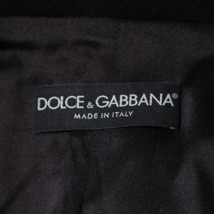 Pre Owned Dolce & Gabbana Black Wool Tailored Double-Breasted Blazer S