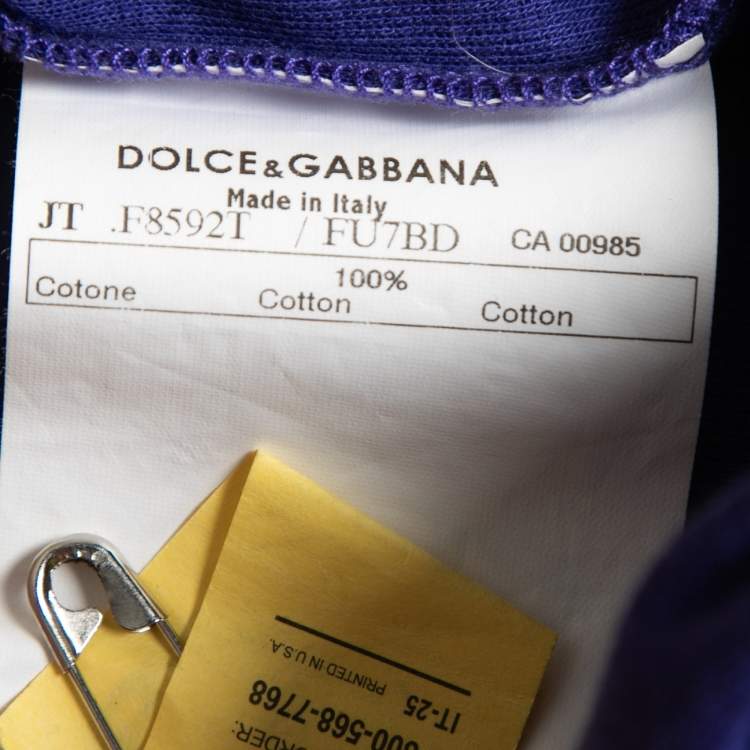 Pre Owned Dolce & Gabbana Purple Cotton Tank Top M