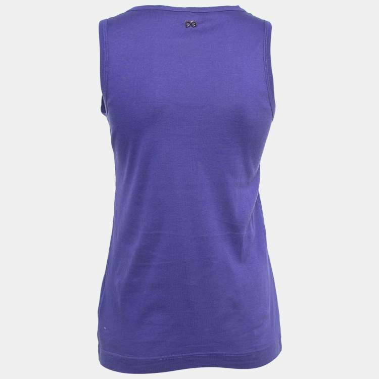 Pre Owned Dolce & Gabbana Purple Cotton Tank Top M