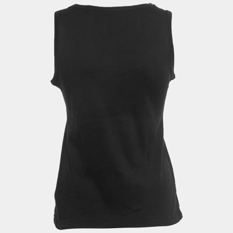 مملوكة مسبقًا Dolce & Gabbana Black Cotton Knit Tank Top M