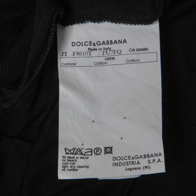 Pre Owned Dolce & Gabbana Black Cotton Knit & Satin Trim Tank Top M