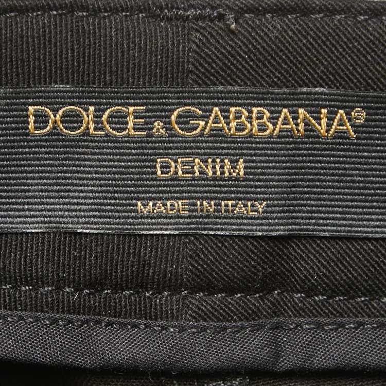 Pre Owned Dolce & Gabbana Black Denim Mini Shirt S Waist 24"