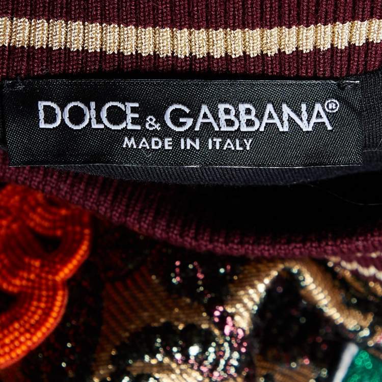 Pre Owned Dolce & Gabbana Multicolor Lurex Brocade Embellished Sweatshirt M
