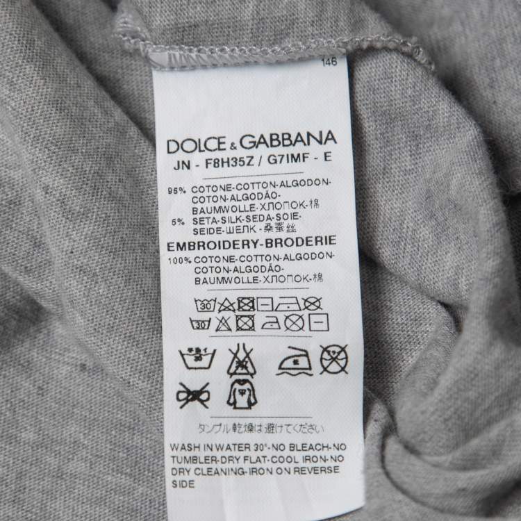 Pre Owned Dolce & Gabbana Grey Cotton LOVE Lace Patterned Tank Top S