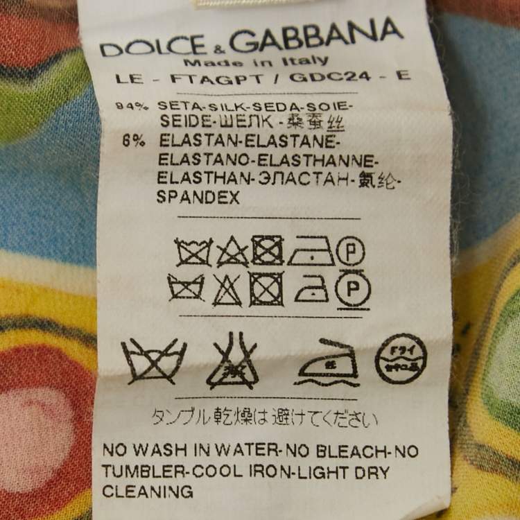 Pre Owned Dolce & Gabbana Multicolor Printed Silk Trousers M