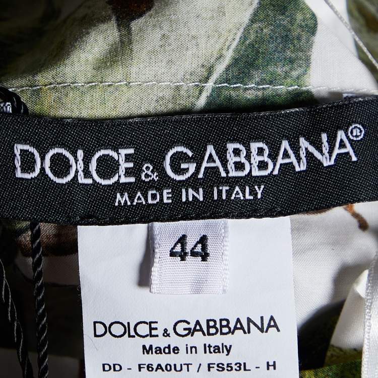 Pre Owned Dolce & Gabbana Multicolor Fig Printed Midi Dress M
