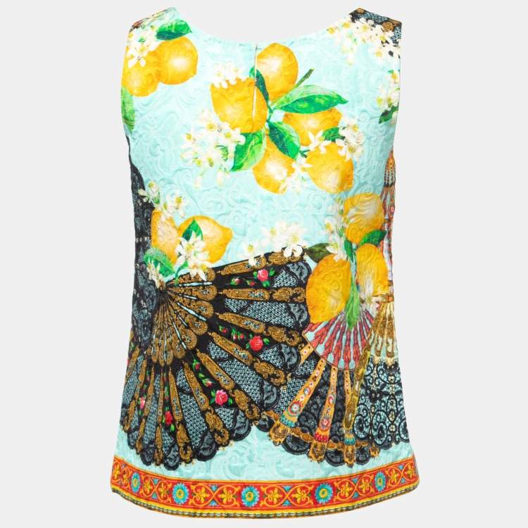 مملوكة مسبقًا Dolce & Gabbana Multicolor Jacquard Sleeveless Top S