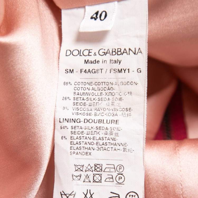 Pre Owned Dolce & Gabbana Pink Floral Jacquard Mini Skirt S