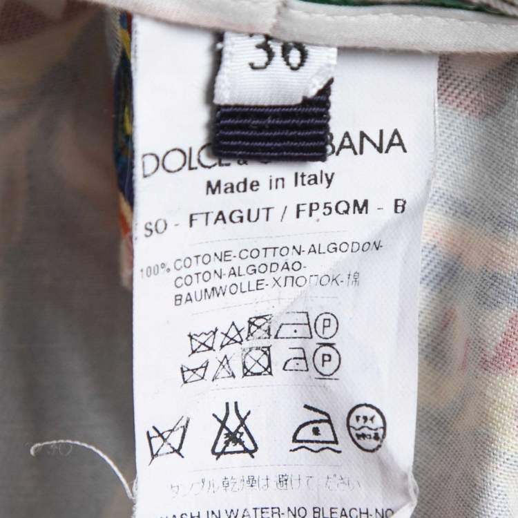 Pre Owned Dolce & Gabbana Multicolor Carreto Print Cotton Shorts XS