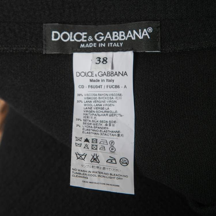 Pre Owned Dolce & Gabbana Black/Brown Animal Print Chiffon Sleeves Mini Dress XS