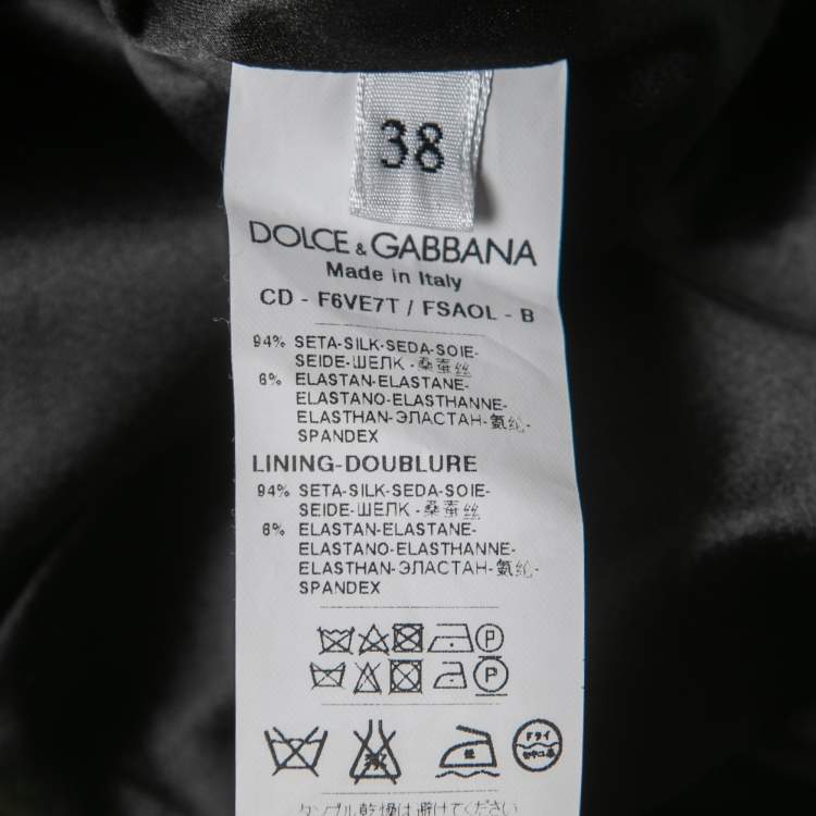 Pre Owned Dolce & Gabbana Black Lemon Print Silk Ruched Sleeveless Short Dress S