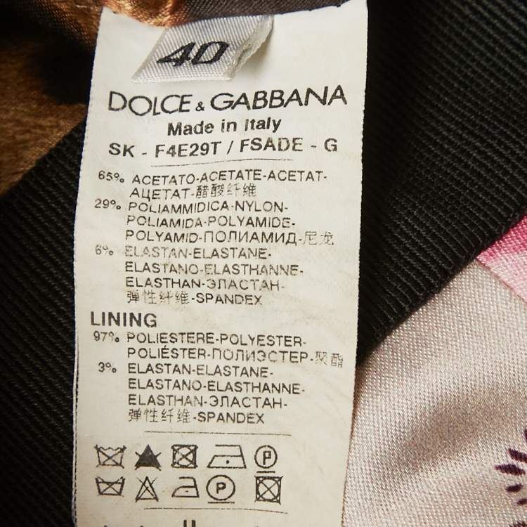 Pre Owned Dolce & Gabbana Multicolor Floral Print Crepe Pencil Skirt S