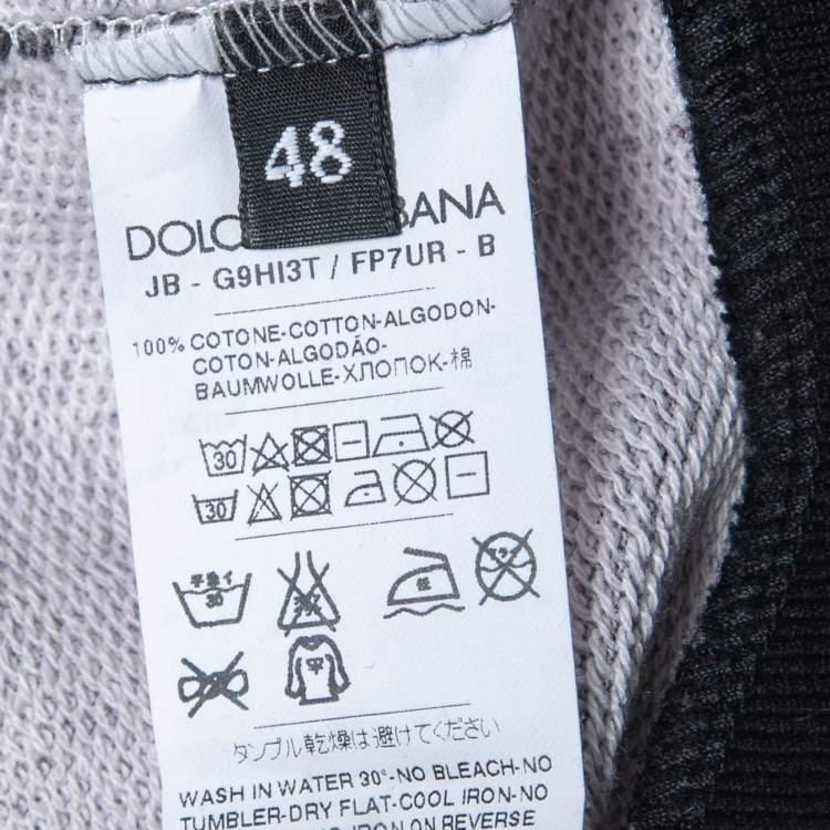 Pre Owned Dolce & Gabbana Navy Blue 'I Want To Bee King' Print Cotton Hooded Sweatshirt L