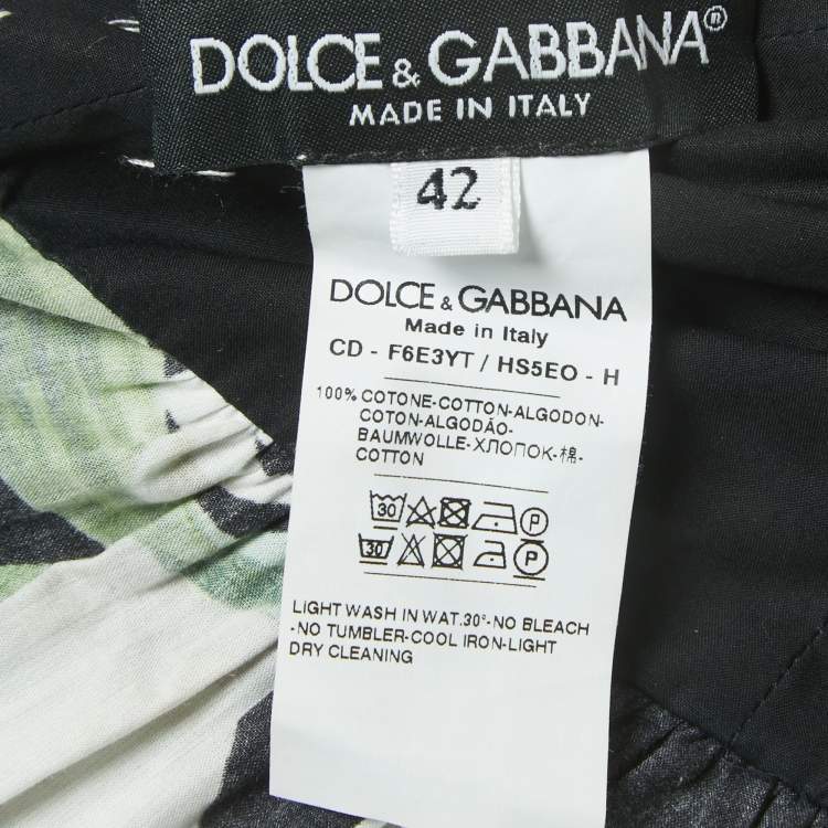 Pre Owned Dolce & Gabbana Black Floral Cotton Off Shoulder Maxi Dress M