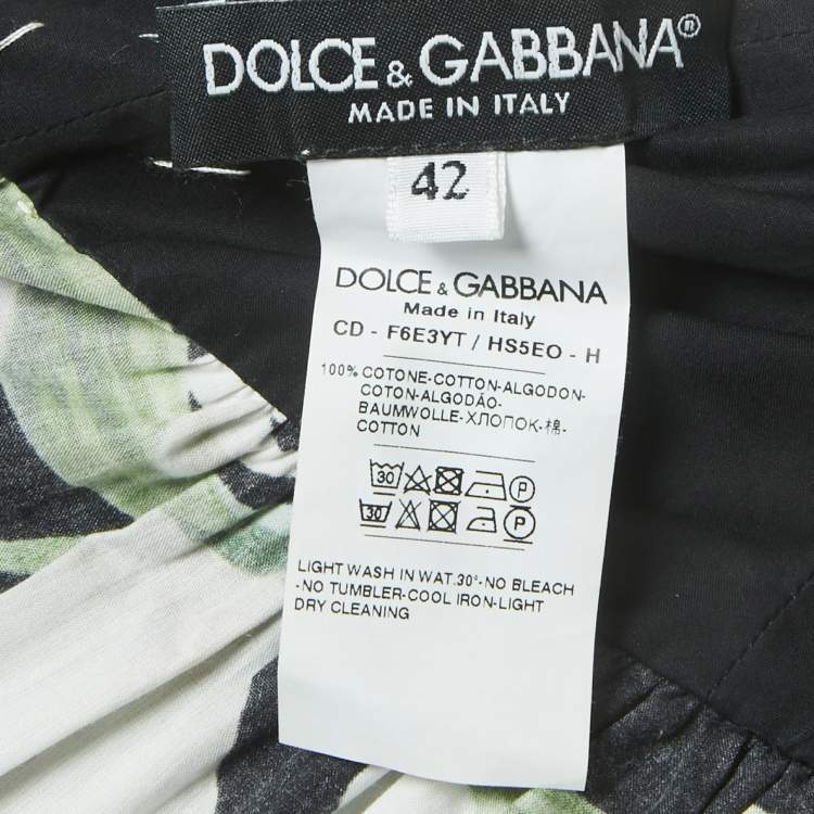 Pre Owned Dolce & Gabbana Black Floral Cotton Off Shoulder Maxi Dress M