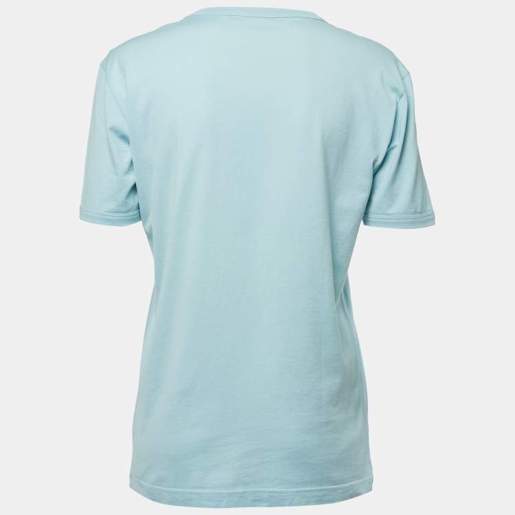 Pre Owned Dolce & Gabbana Light Blue Cotton Half Sleeve T-Shirt L