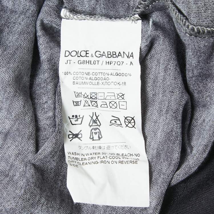 Pre Owned Dolce & Gabbana Black Logo Print Cotton Half Sleeve T-Shirt L