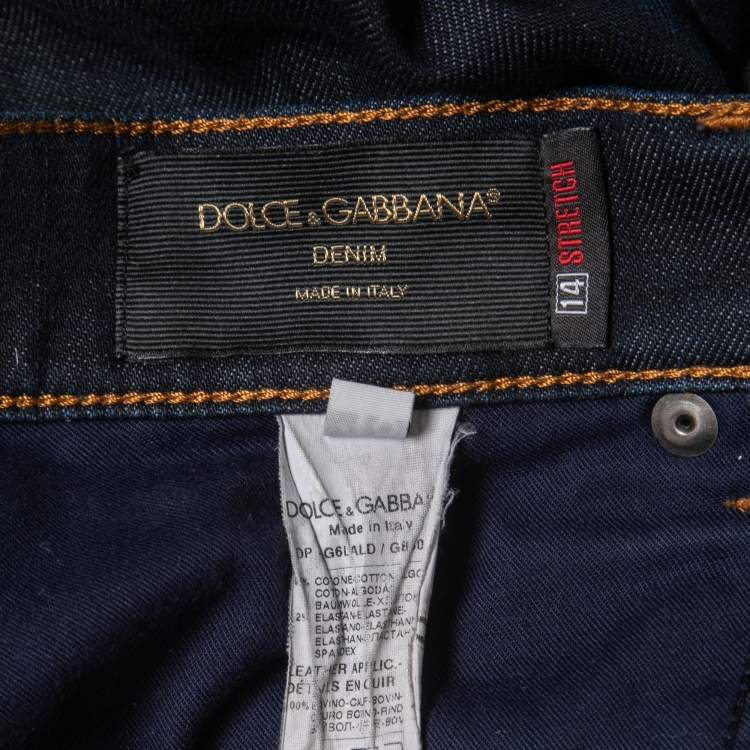 Pre Owned Dolce & Gabbana Dark Blue Denim Stretch Jeans M Waist 32"