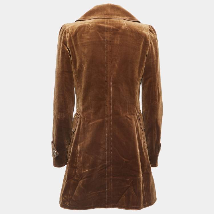 Pre Owned Dolce & Gabbana Brown Velvet Double Breasted Blazer M