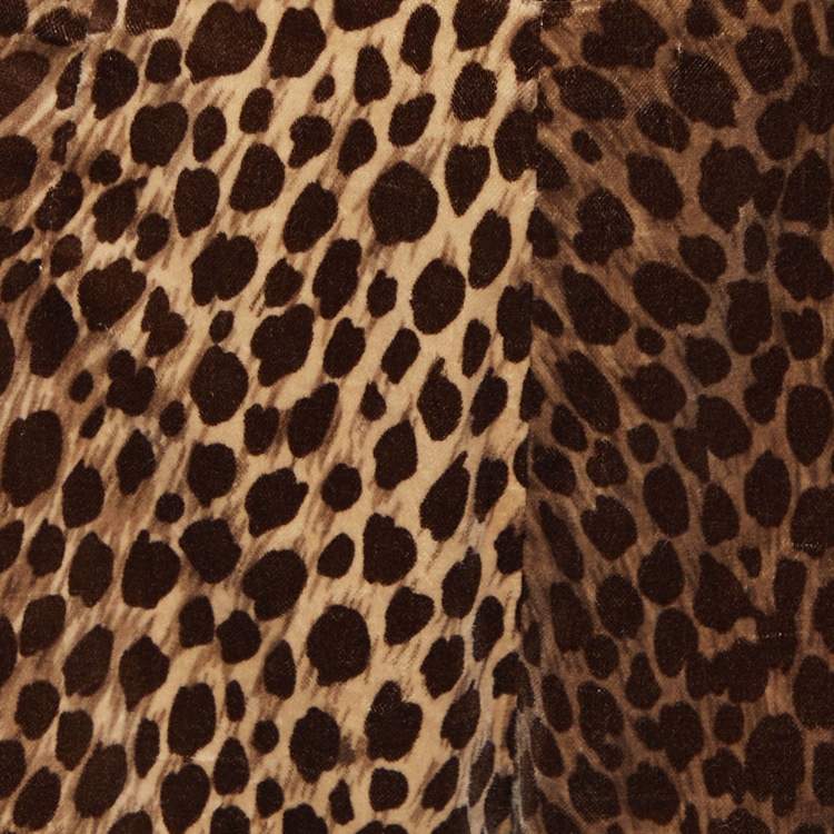 مملوكة مسبقًا Dolce & Gabbana Brown Animal Printed Velvet Pants M