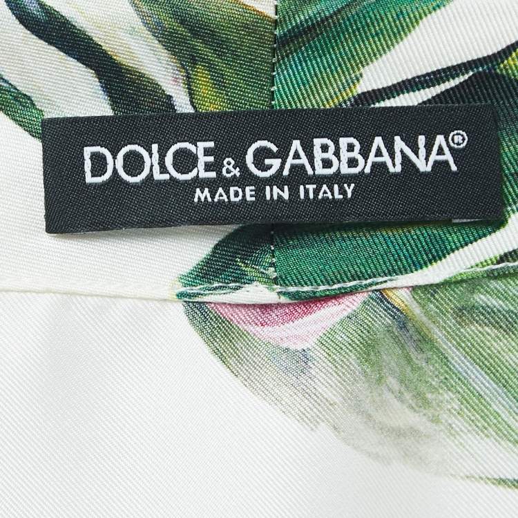 مملوكة مسبقًا Dolce & Gabbana White Floral Printed Silk Wrap Top XL