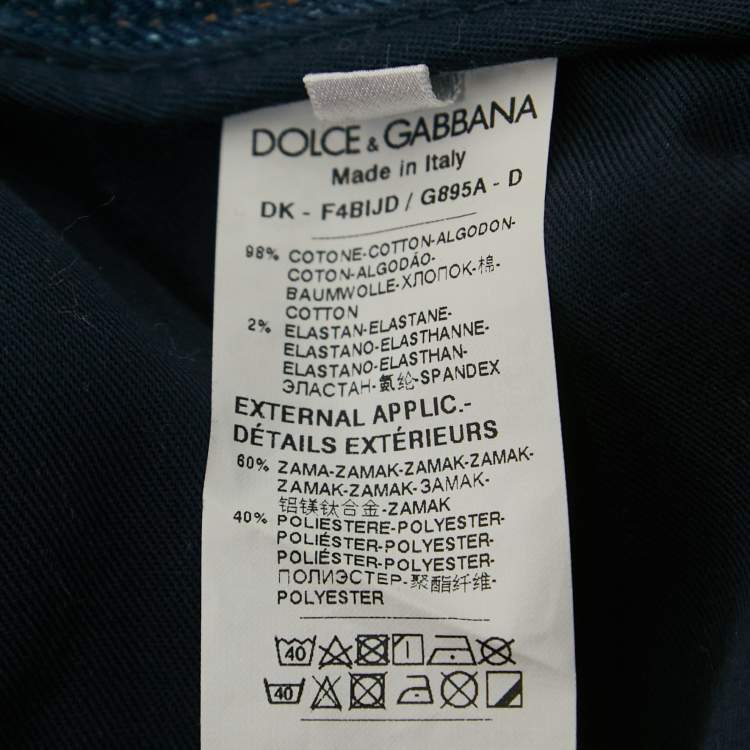 Pre Owned Dolce & Gabbana Dark Blue Denim Ruffled Knee Length Skirt M