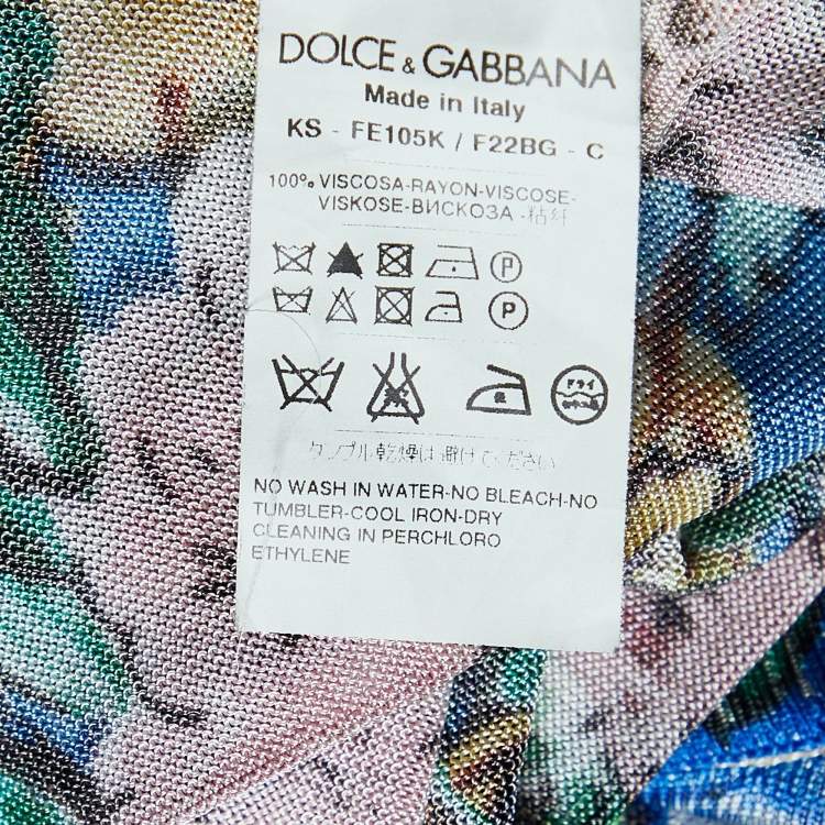 Pre Owned Dolce & Gabbana Multicolor Printed Knit T-Shirt L