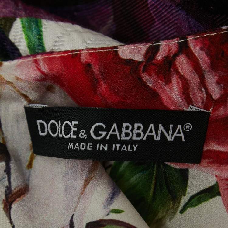 Pre Owned Dolce & Gabbana Multicolor Floral Jacquard Embellished Short Dress L