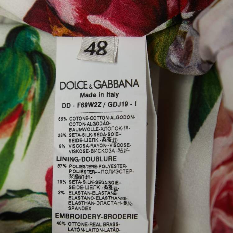 Pre Owned Dolce & Gabbana Multicolor Floral Jacquard Embellished Short Dress L