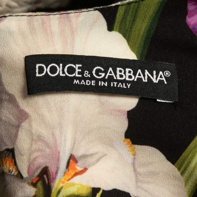 Pre Owned Dolce & Gabbana Multicolor Floral Jacquard Short Shift Dress XL
