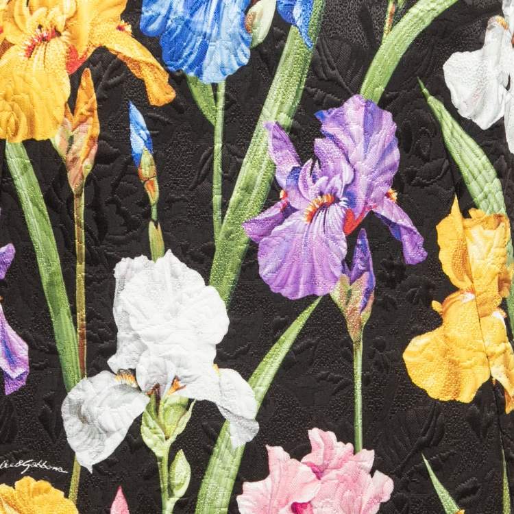 Pre Owned Dolce & Gabbana Multicolor Floral Jacquard Short Shift Dress XL