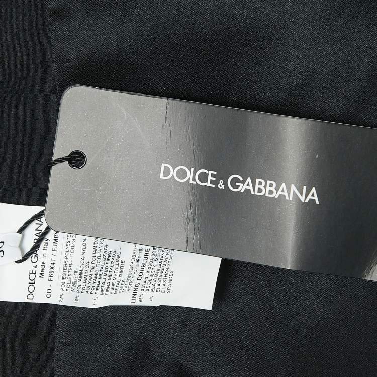 Pre Owned Dolce & Gabbana Black/Pink Lurex Jacquard Off Shoulder Corseted Midi Dress XL