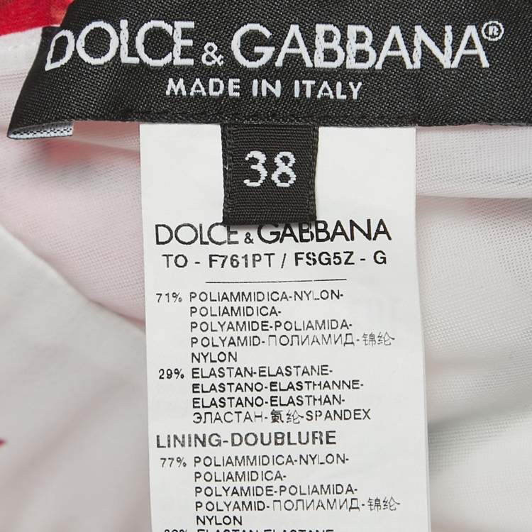 Pre Owned Dolce & Gabbana Multicolor Poppies Print Stretch Jersey Plunge Neck Crop Top S